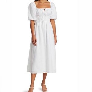 Faithful the Brand Maurelle Midi Dress - white linen XL